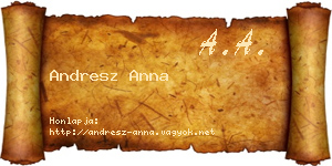Andresz Anna névjegykártya