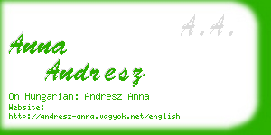 anna andresz business card